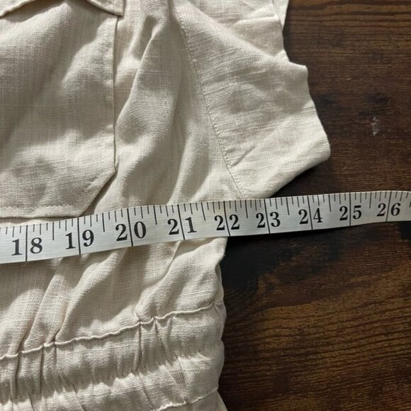 H Halston Linen Blend cap sleeve Utility Tunic Jacket in stone size XXL neutral - Picture 11 of 14